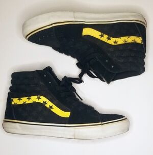 Vans x Supreme Sk8-Hi Sl 'Supreme' Black and Yellow Stars High-Top Sneakers
